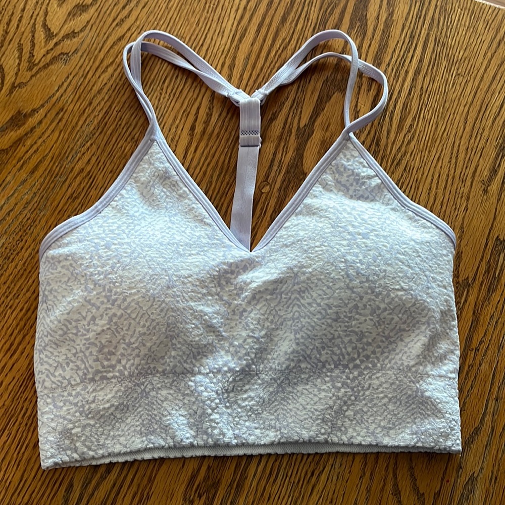 RBX sports bra, small, purple, strapping